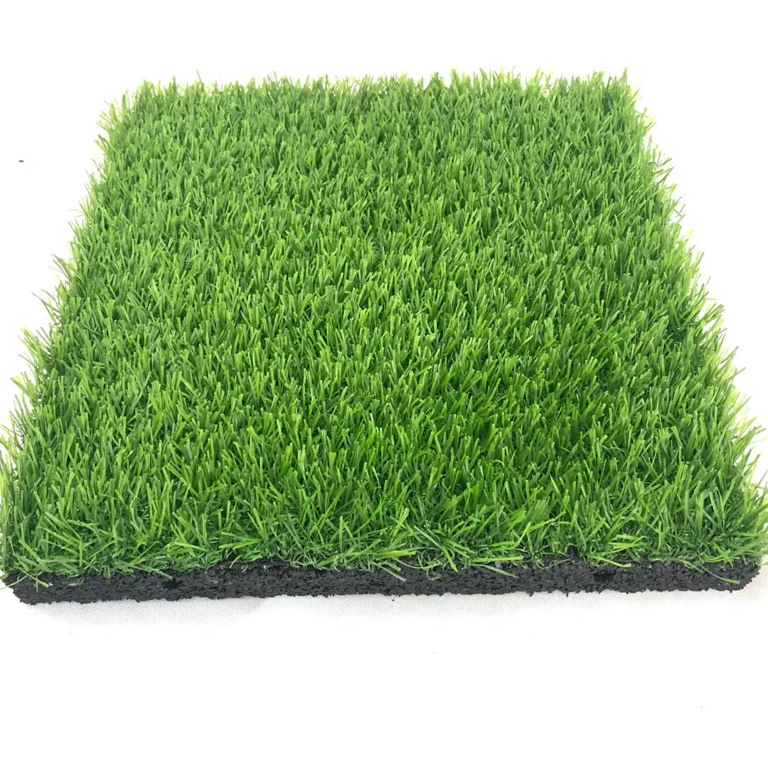 Wholesale 9 pieces per set Artificial Grass Interlocking mat Fake Grass Turf rubber base Square Patch grass tiles