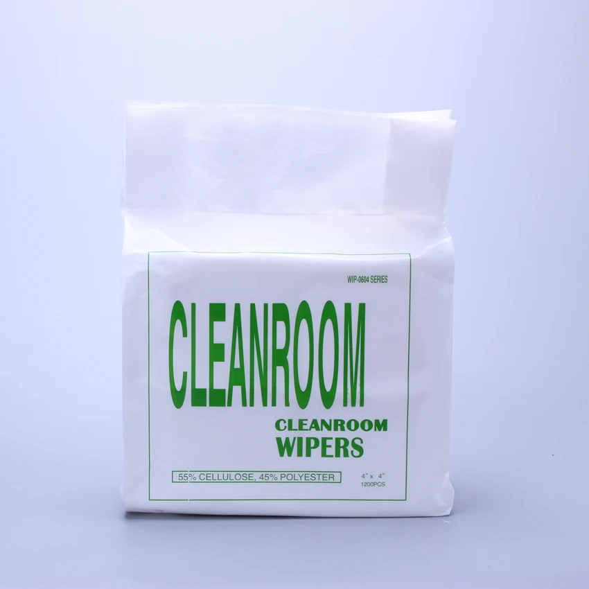Industrial Cleaning Lint Free Disposable 4x4inch White Dry Nowoven Clean Room Polycellulose wiper 0604 Cleanroom Paper Wipes