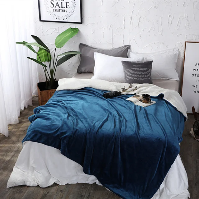 
Wholesale Luxury Fabric Printed Winter Weighted Throw Sofa Polar Fleece Sherpa Blanket 