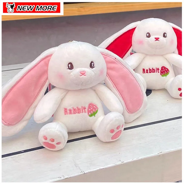Wholesale Cute Rabbit Toy Plush Keychain Bag Pendant Stuffed Animal Bunny Doll Key Ring