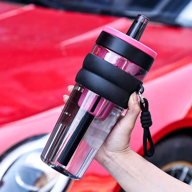 Md159 2024 New Sports Drinking Cup With Straw Summer Girls Portable Large Capacity Plastic Water Cup Office Water Bottle