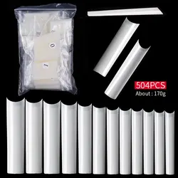 Square Tapered French XXXL No C Shape Extra Long False Nail Tips New Arrival Long Tube Half Cover Abs Nail Tips For Salon