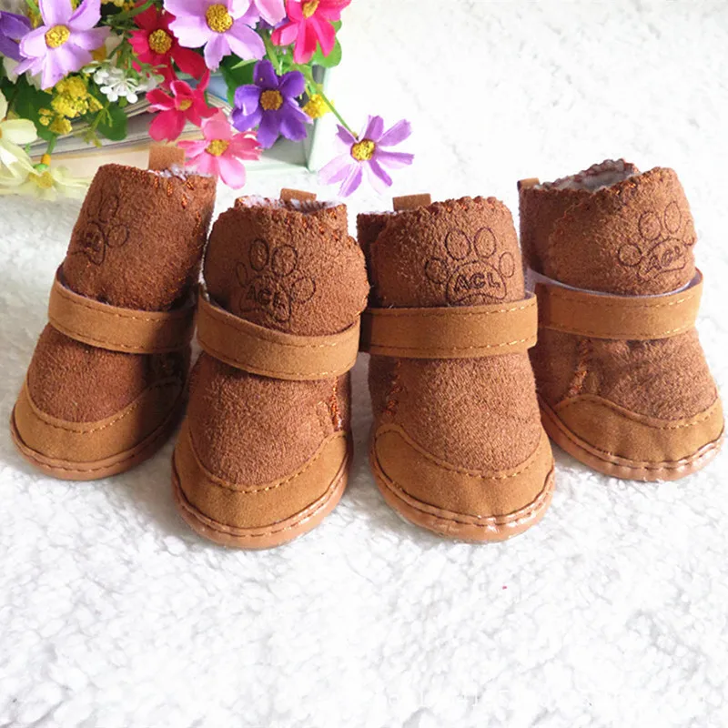 Autumn And Winter Pet Shoes Snow Boots Cat And Dog Shoes Teddy Lamb Cashmere Dog Cotton Shoes