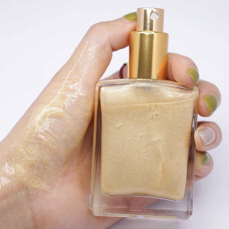 Glitter Glow Oil Golden Bronzer Glow Shimmering Body Oil Body Glitter Shimmer Highlight Spray Makeup