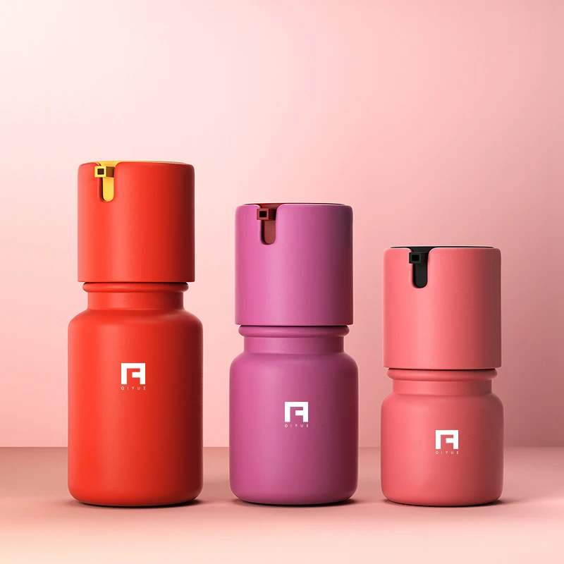 100ml  plastic bottle empty refillable travel bottle low moq plastic skincare 40ml 60ml lotion orange bottle packaging sets