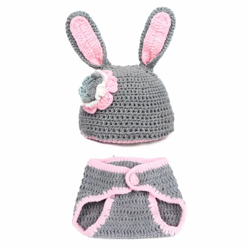 2Pcs/Set Photography Baby Prop Photo Knitted Crochet Warm Costume Baby Hat And Pant Set Girl Boy Baby Clothes Accessories