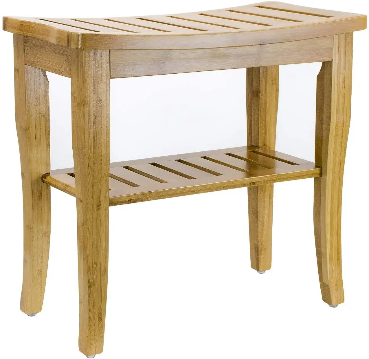 Бамбуковый стул для ванной комнаты с полкой