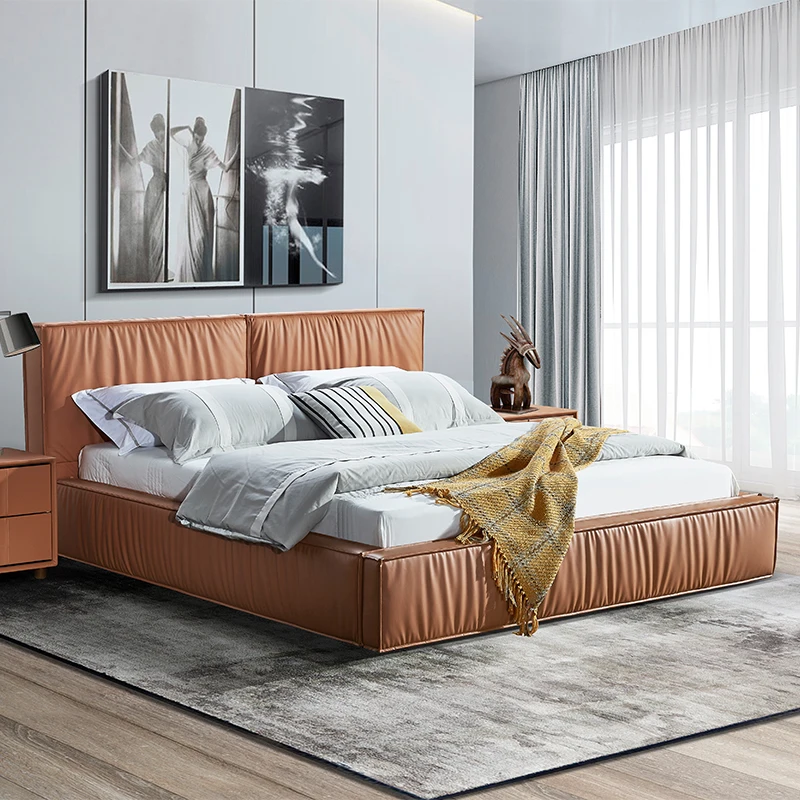 Wholesale Luxury Comfort Modern Leather Bed Luxury Furniture King Size Bed