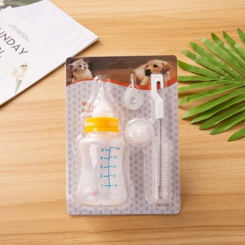 Eco-friendly Multi-nipple soft spout with bottle brush 3-piece set pet water feeding nursing bottle