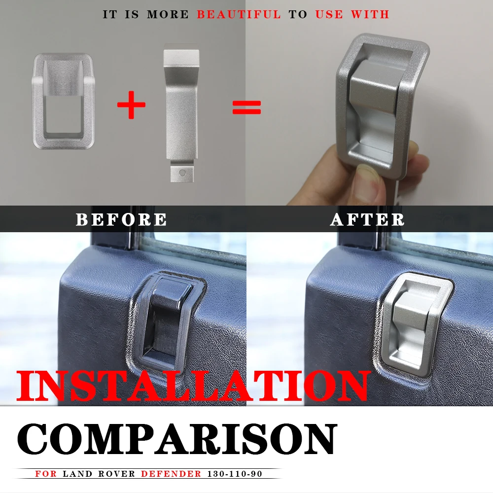 For Land Rover Defender 90 110 130 04-19 Car Internal door latch Outside frame handle decoration cover Defender Auto Accessories