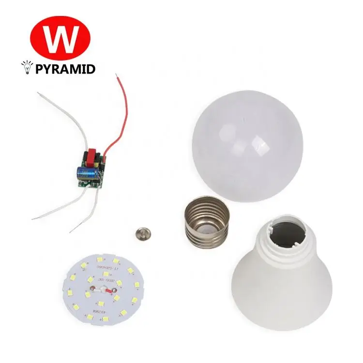 NEW ERP SKD plastic A60 led lamp light led spot daylig 5w 7w 9w 12w 15w 18w e27 e26 110v 220v spare parts raw material led bulb