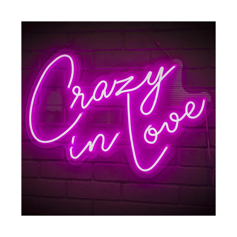 Акриловый Алфавит неоновый знак Crazy in Love led неоновый свет буквы для украшения вечеринки