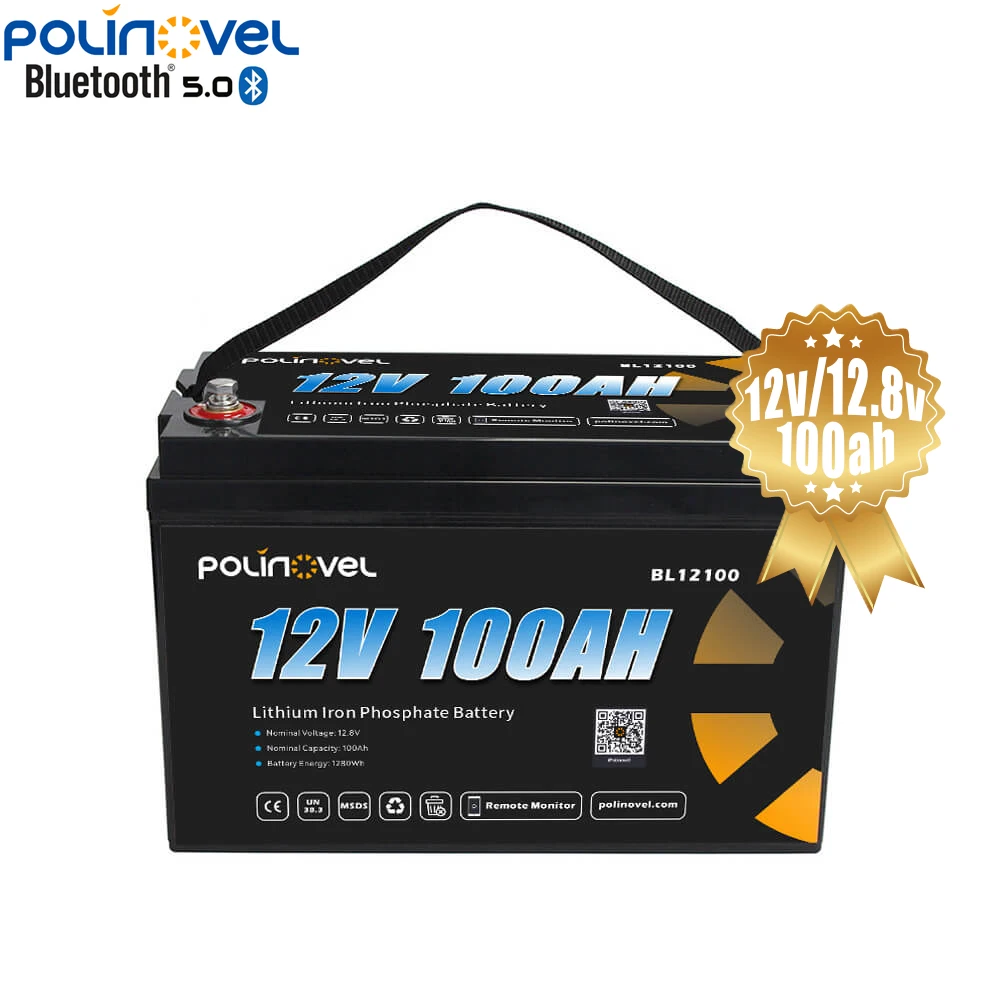Polinovel High Density Oem Lifepo4 Battery 12V 100Ah Lithium Ion Batteries Solar System For Accu Bateria 12V 100 Ah System