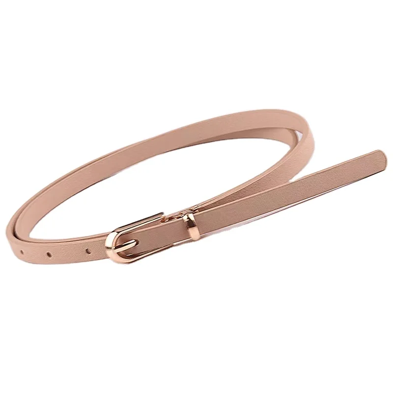 new style lots of colors decoration PU material cheap price thin belt for women