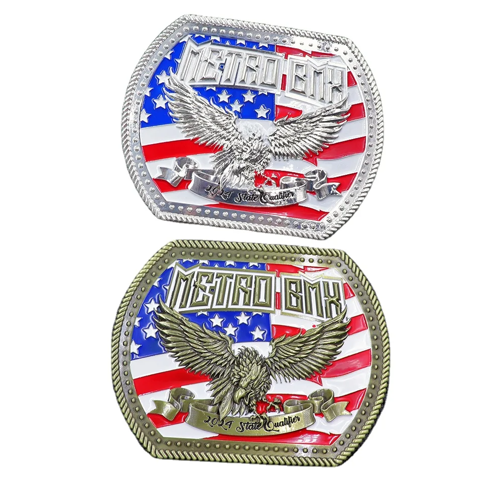 Manufacturer wholesale custom made zinc alloy skull belt and buckle metal punk rhinestones belt buckle for men and women