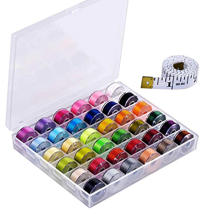 36 Pcs Bobbins And Sewing Accessories For Clothing Threads With Case Soft Measuring Tape Clothes Accessories For Sewing Machine