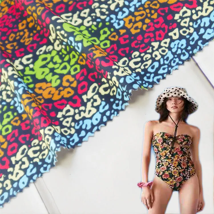 Polyester spandex custom print home textile clothing fabric