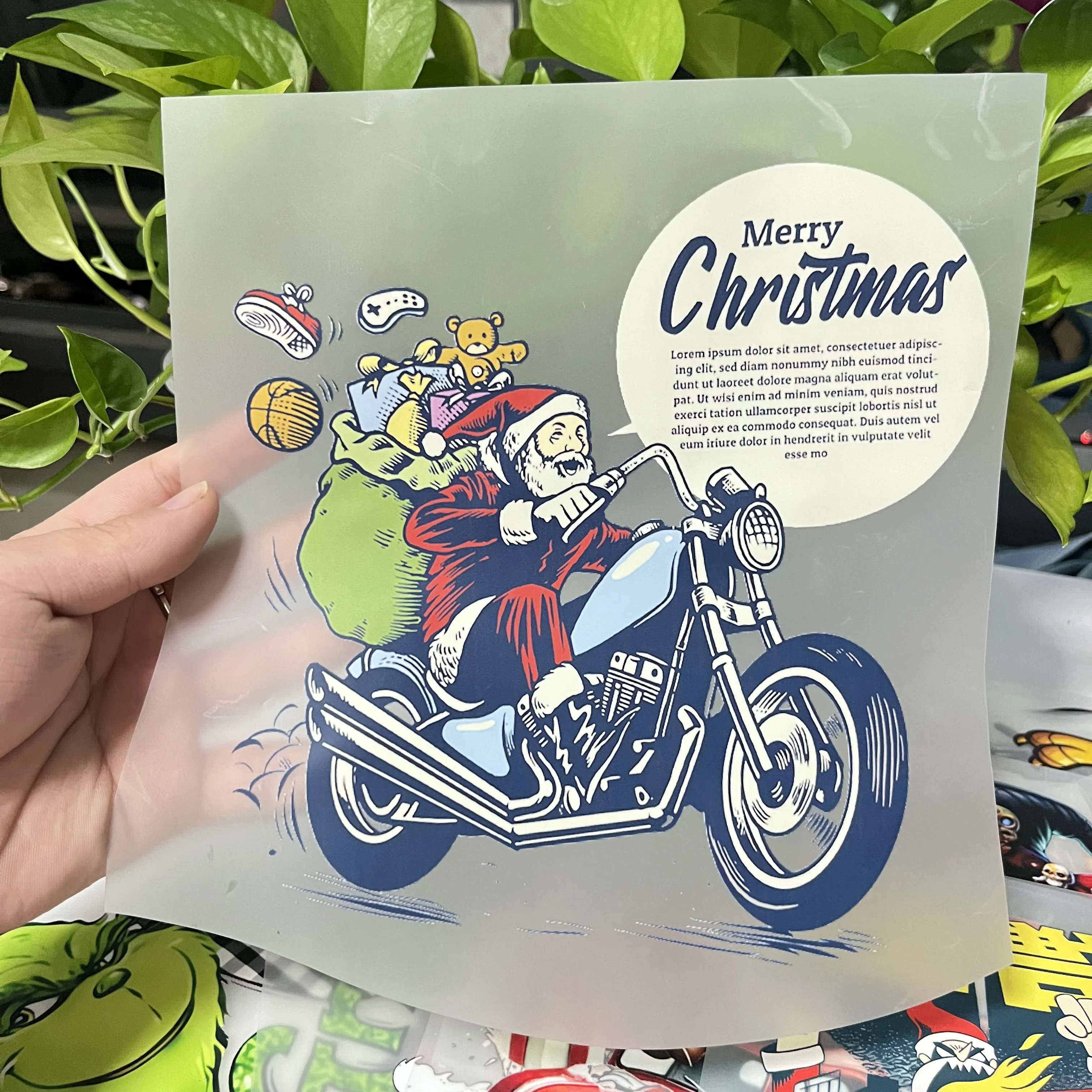 HuaYingXing Custom plastisol Heat Press Sticker Transfer Printing Designs Factory Logo DTF Film Iron Print for T-Shirts