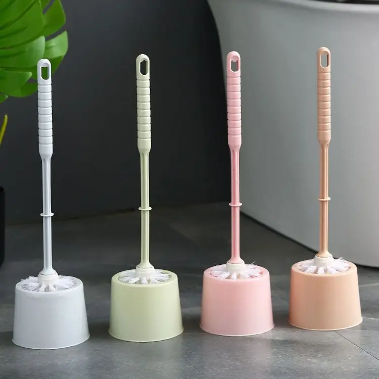 High Quality Toilet Brush Holder Set Plastic Round Plastic Cleaning Brushes Toilet Brush For Bathroom