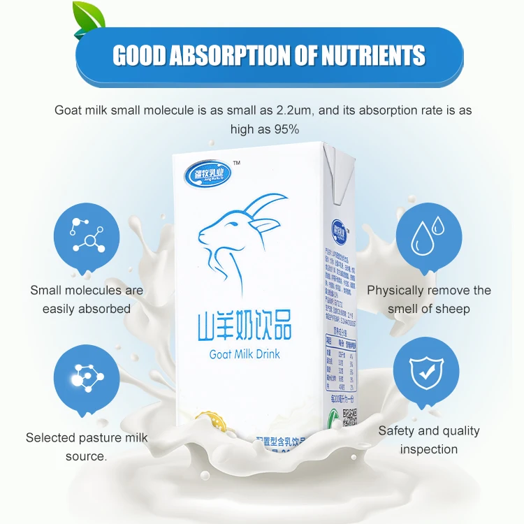 LISHI Healthy High Calcium Dairy Paper Box All People 200ml 10 Per Box 80 Per Carton Goat Milk Drink