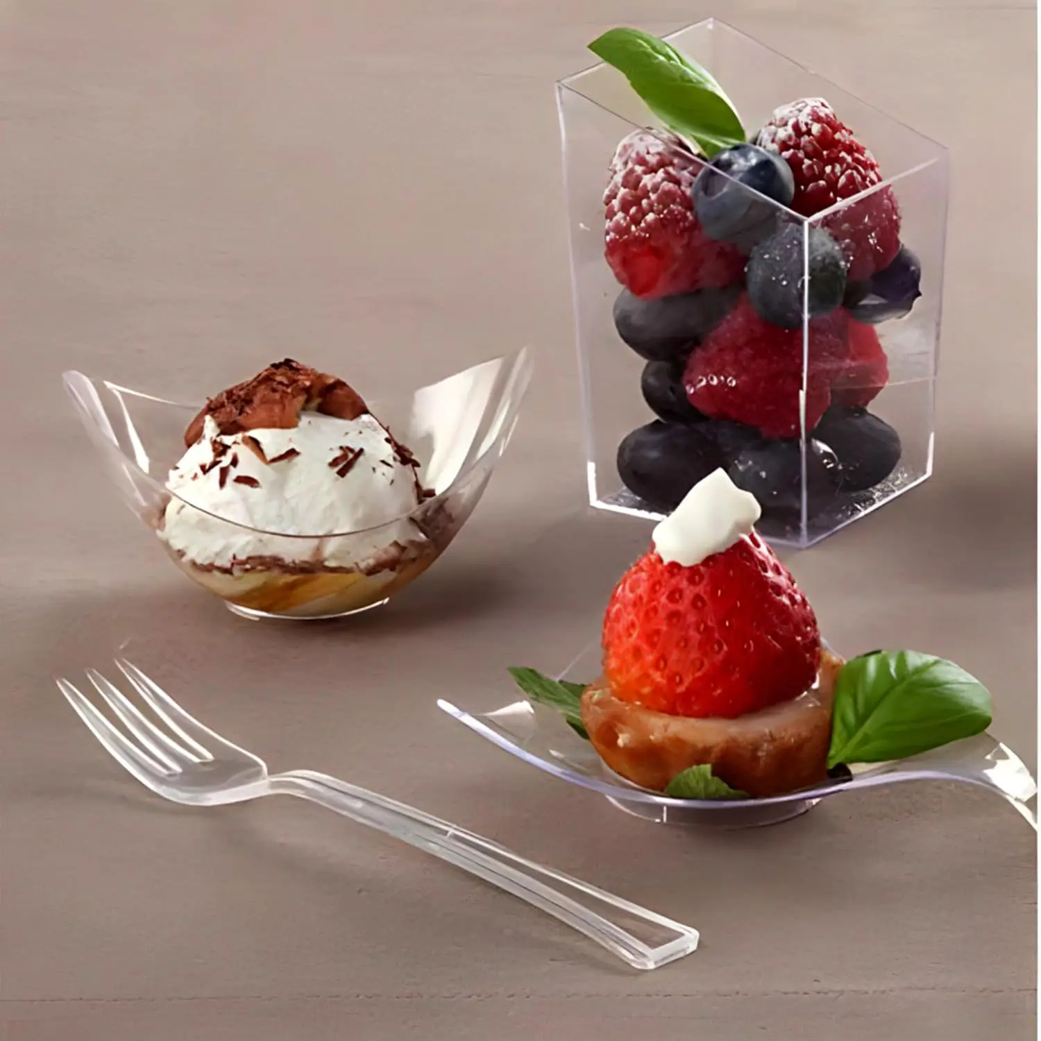 Wholesale Custom Different Capacity Food Grade BPA Free Disposable Plastic Yoghurt Cups Clear Dessert Cups
