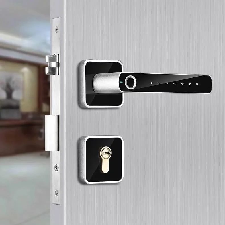 Digital smart locks !!!!smart handle fingerprint password cylinder key mobil app in goodum lock factory