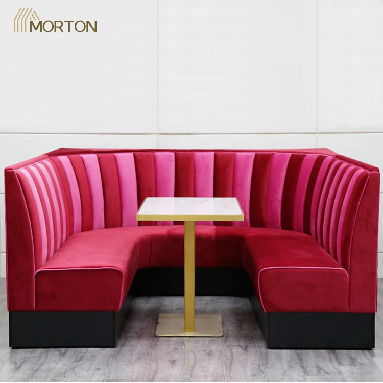 American style fastfood cowboy restaurant pu leather booth seating sofa seats