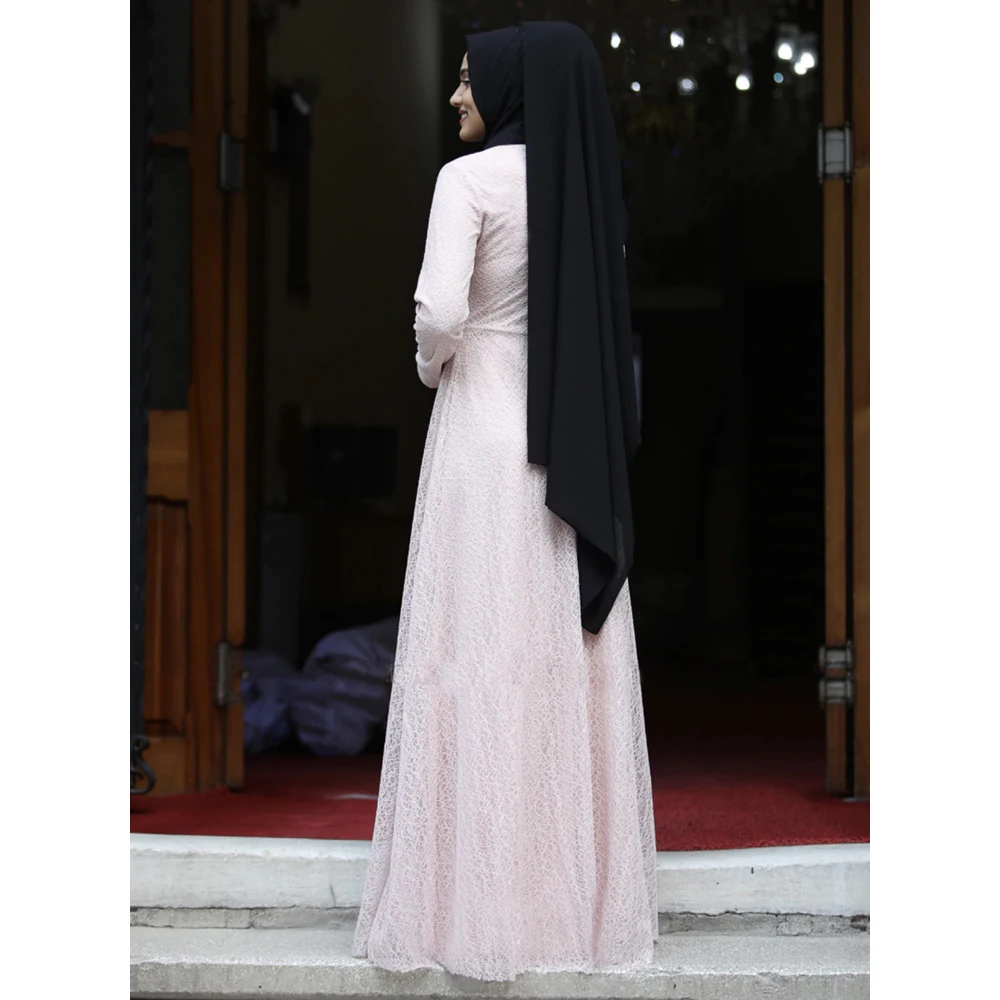 
ELPR0000667 2020 white muslim bridesmaid dress high quality long sleeve bridesmaid dress 