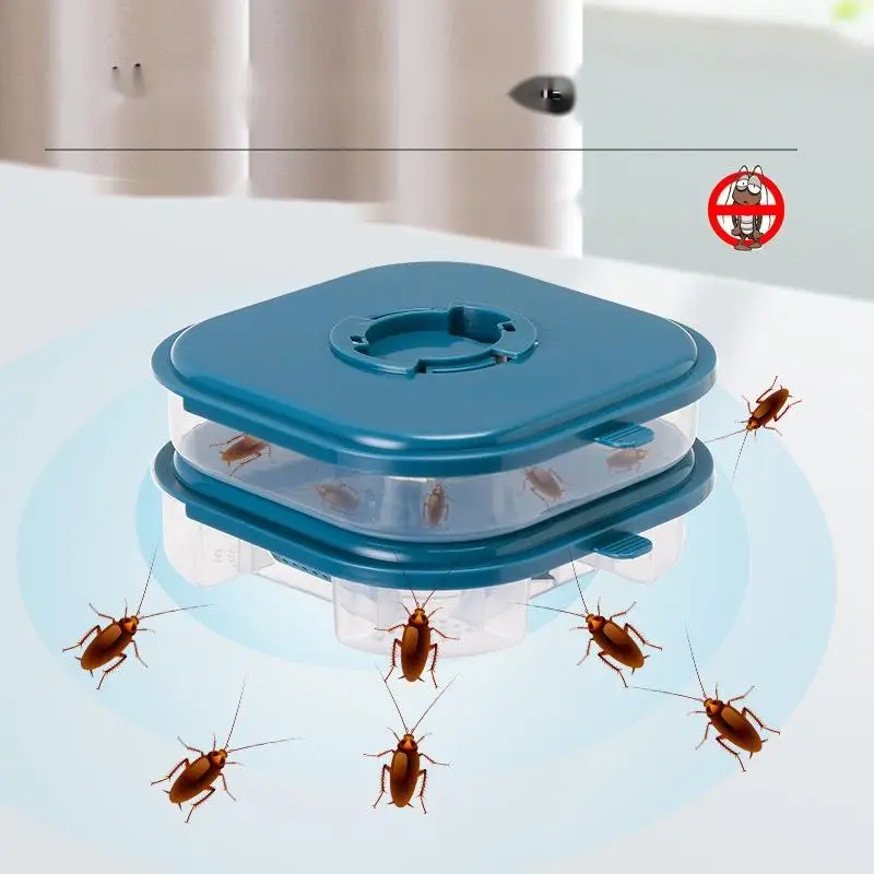 Strong Double Layer Cockroach Catcher Box Efficient Pest Control Trap Cockroach Elimination Kitchen Bathroom Animal Design US