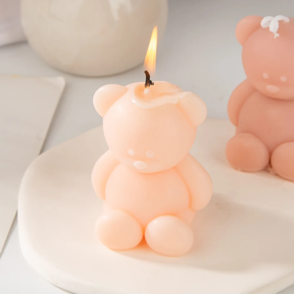 Handmade Aesthetic Soy Wax Aroma Decorative Animal Shaped Aromatherapy Candles Mini Bear Creative Scented Candles