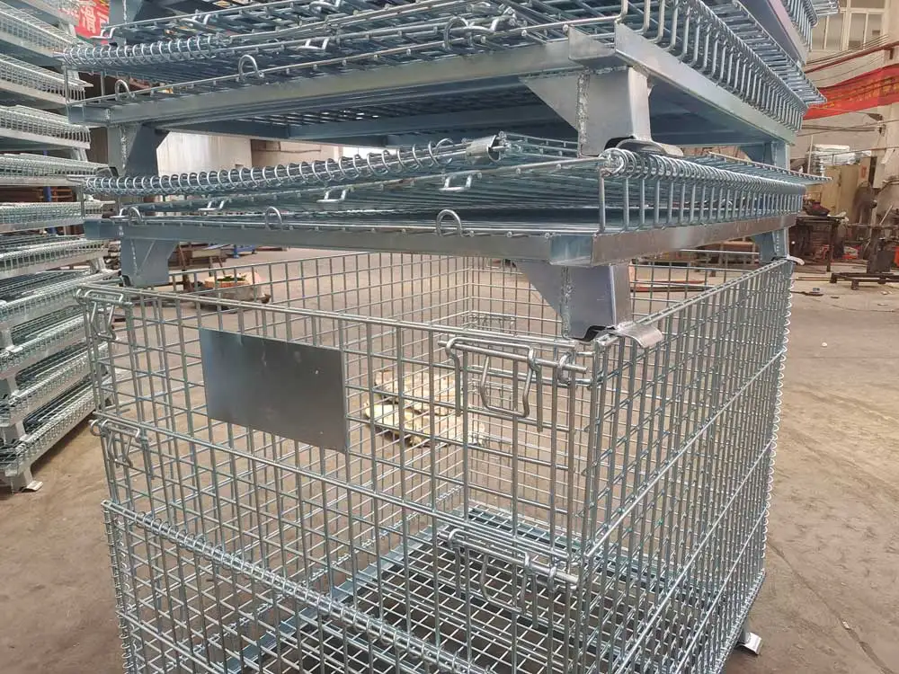 4 Sided Logistics  Pallet Industrial Cage wire mesh roll trolley container Cargo & Storage Equipment