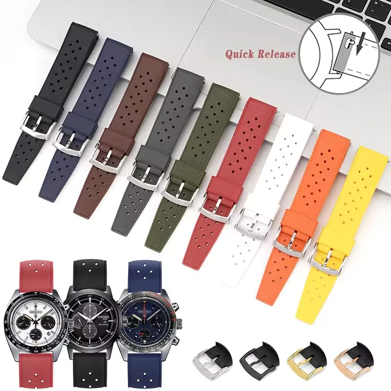 Silicone Watchbands Quick Release Rubber Watch Straps 18mm 20mm 22mm Tropic Breathable Waterproof Wristwatch Band
