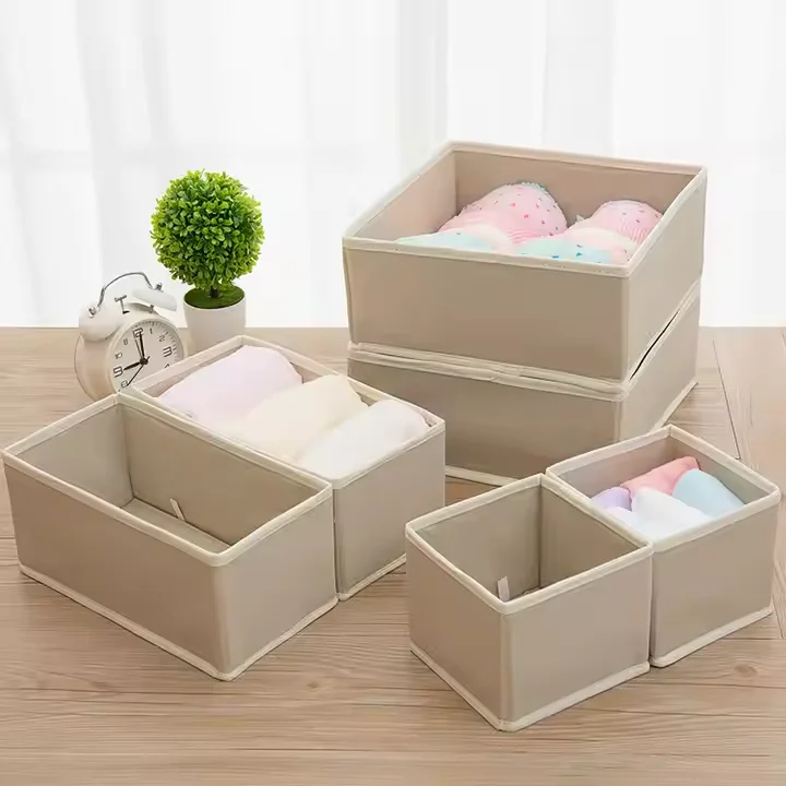 2024 Hot Sale Modern Exquisite Four-Piece Folded Cloth Storage Box Versatile Clothing Solution Bedroom Living Room Dining