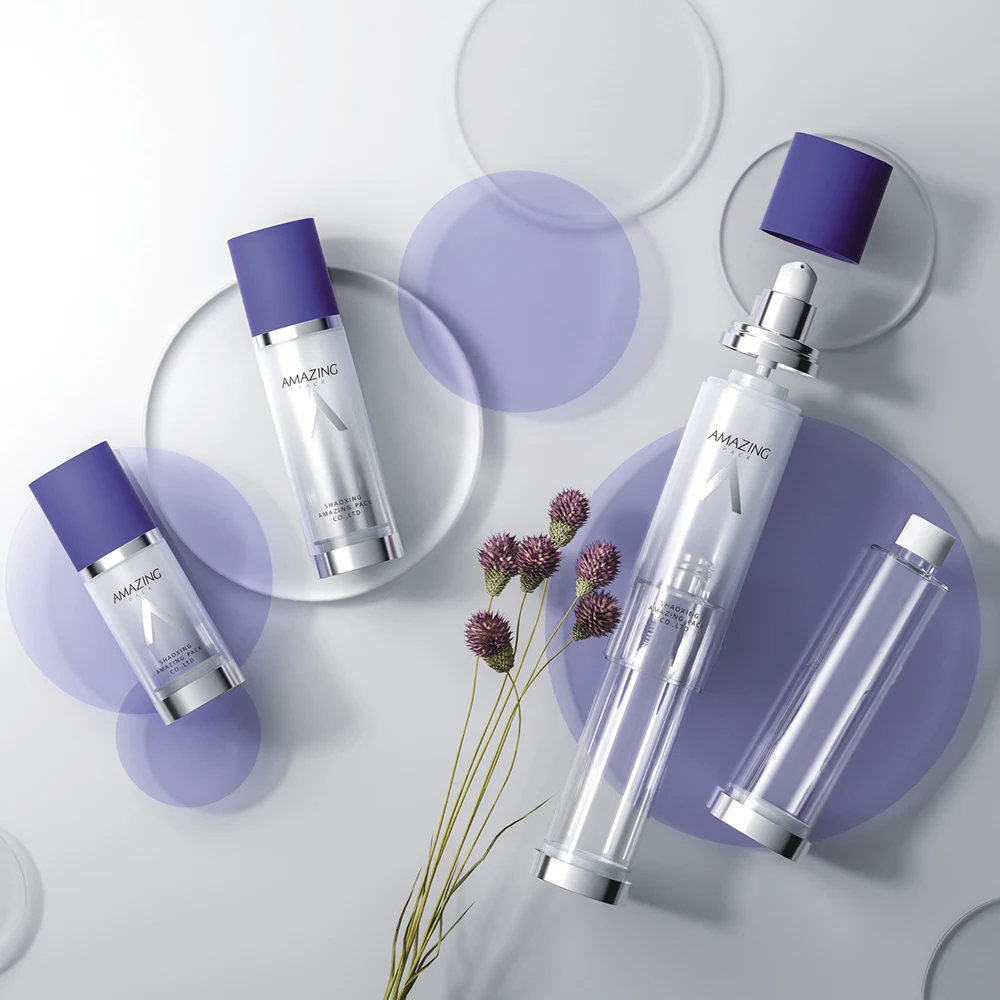 2022 New design replaceable 30ml 50ml 100ml airless pump serum lotion bottle for skincare cosmetic packaging