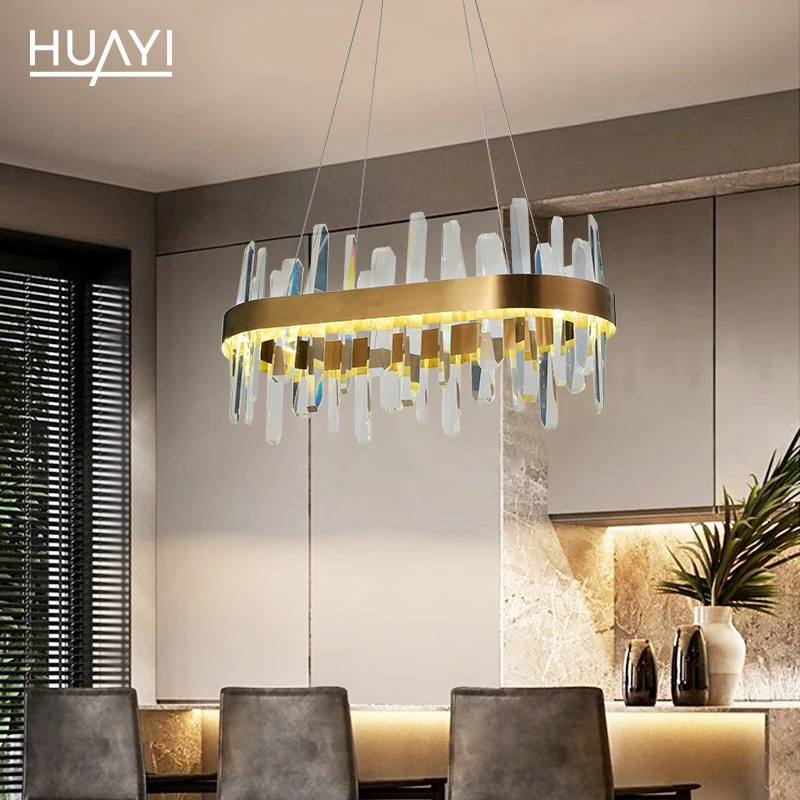 HUAYI China Manufacturer Contemporary Suspended Creative Vintage Hanging Crystal Chandelier Pendant Light