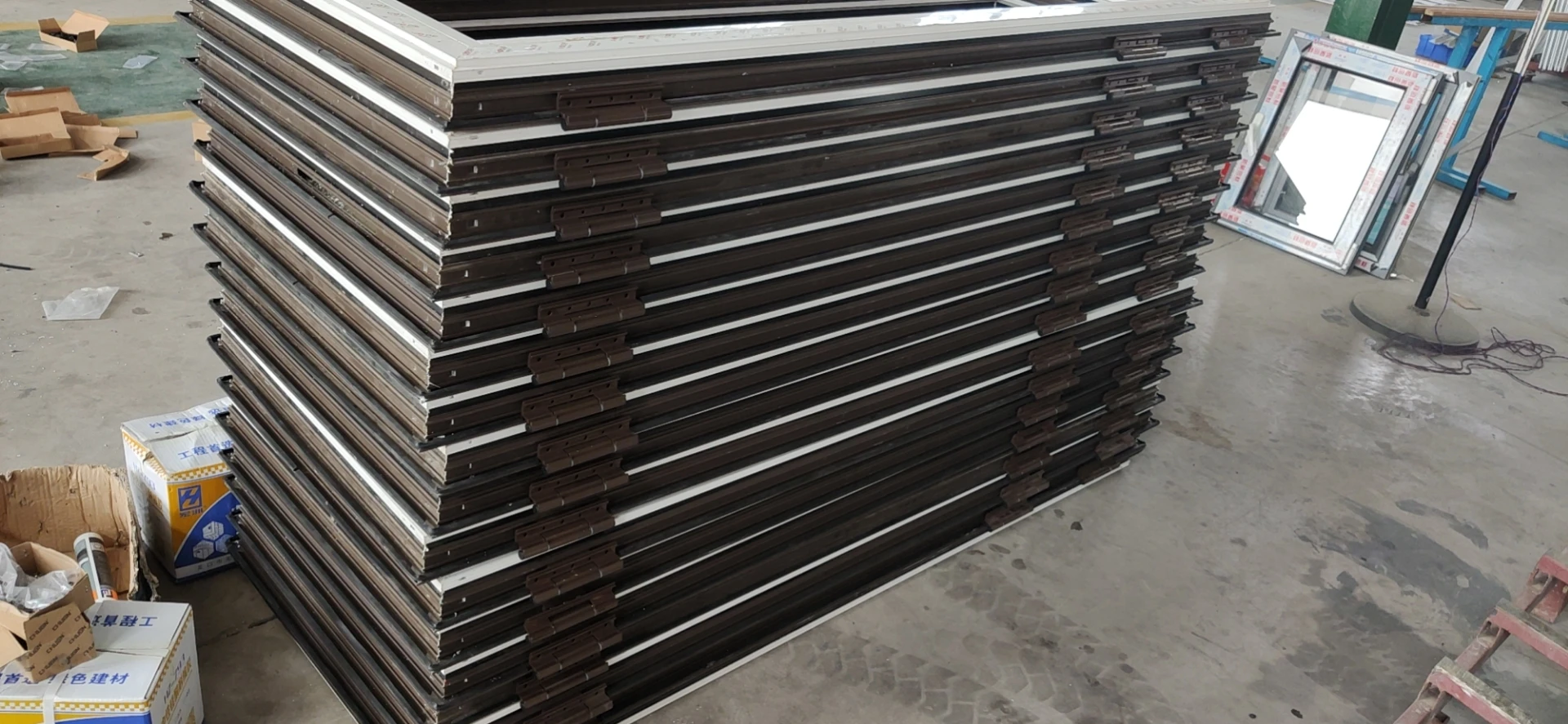 French style double pane aluminium frame swing glass doors