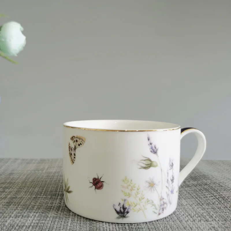 Set of 6 Chinese Style Tableware Porcelain Coffee Cup Saucer Sets Tea Cups And Saucers Bone China