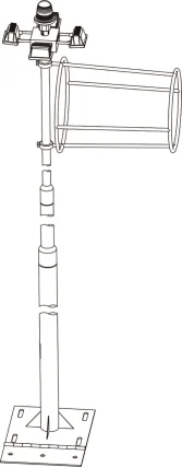 GS-HP/W FAA standard Heliport Wind cone with windsock and light