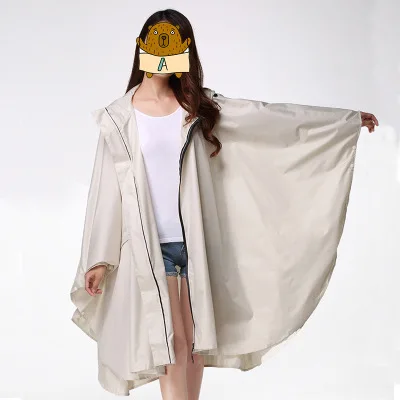 Custom Waterproof Black Plain Color Lightweight Biodegradable Polyester Adult Poncho Raincoat