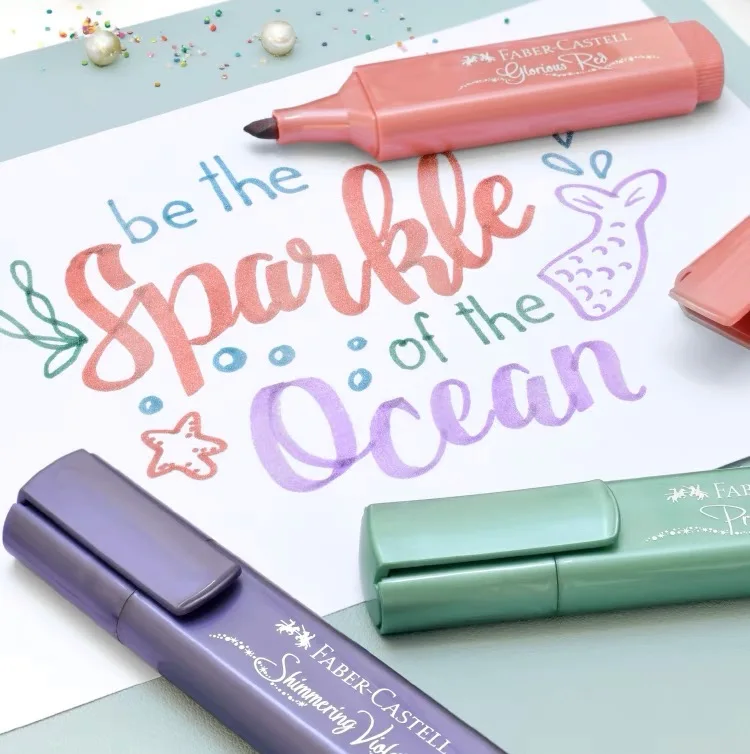 Selling FABER-CASTELL metallic highlighters for students beaded and shining marking pen
