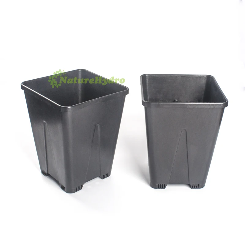 2 Gallon Black Square Plastic Nursery Grow Bucket Plant Pots For Sale