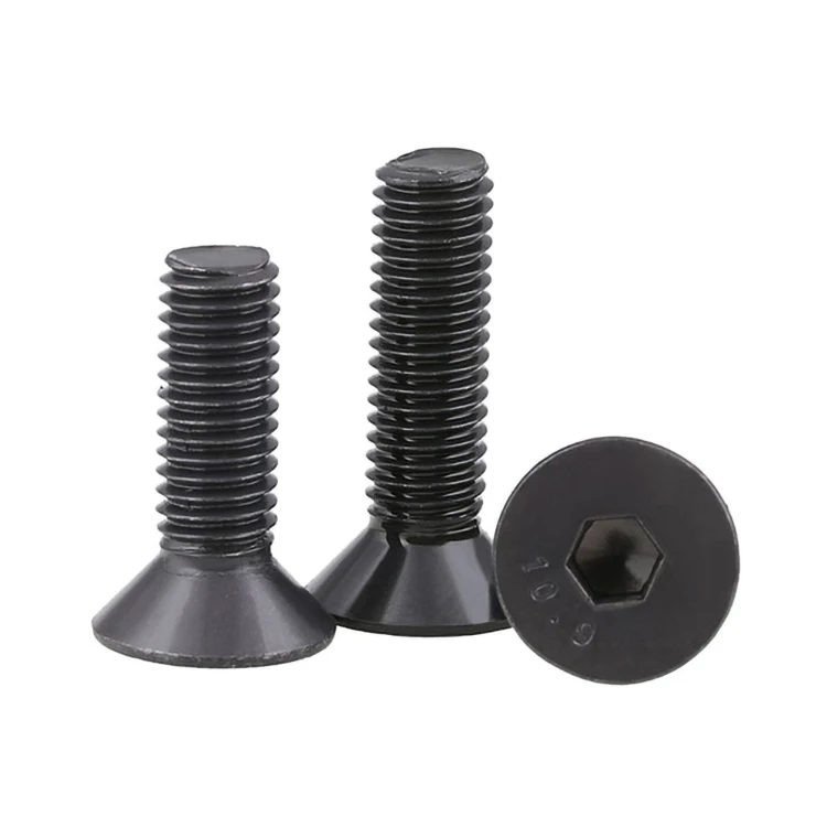 Factory Price Allen CSK Bolts DIN7991 Hex Socket Countersunk Flat Head Machine Screw Black oxide ISO10642 M3 M4 M5 M6 M8