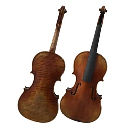 Factory price 100% handmade professional antique yellow brown violin with natural flamed maple