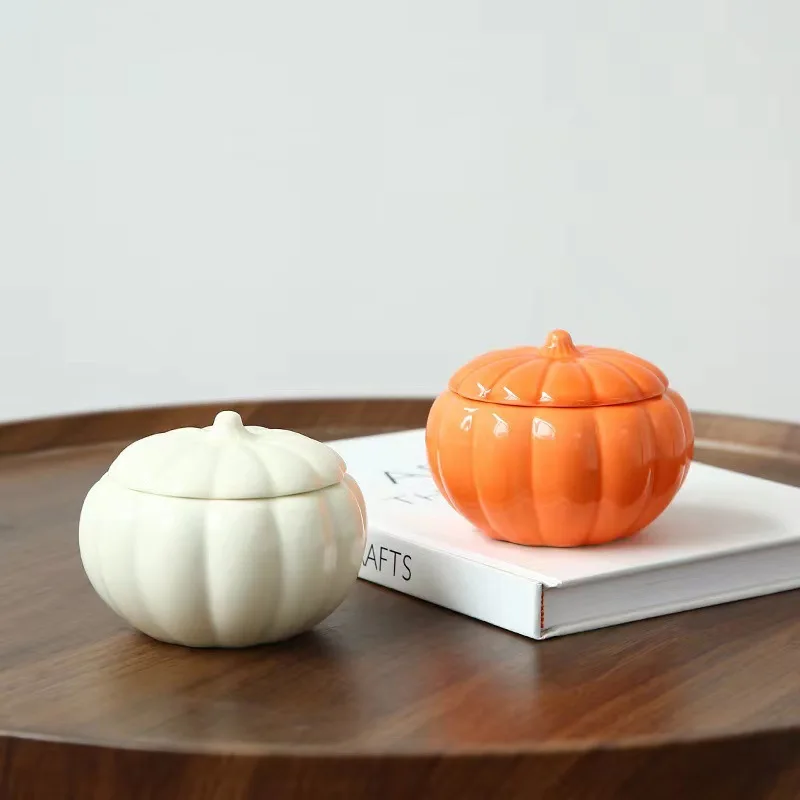 wholesale luxury halloween Ceramic DIY pumpkin candle jars candle jars
