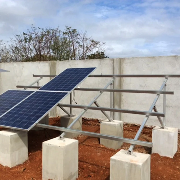 Concrete Foundation Solar Ground Mounting Kits 2 Panels In Portrait Solar Ground Mounting Racking System