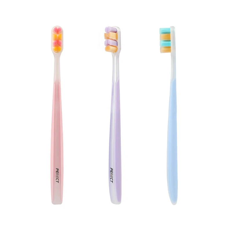 PERFCT Nano Silicone Tooth Brush Set Adult Fine Soft Anchorless Plastic Wholesale Toothbrush