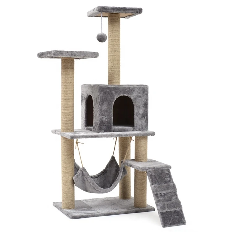 Pet Toys Natural Sisal Wood Tree Cat Scratch House Tower Condo Cat Tree