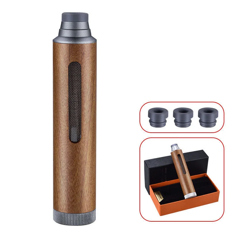 New Luxury custom logo big Ashtray Portable Smokeless Wooden Car Cigarette Handheld Ashtray with Gift Box