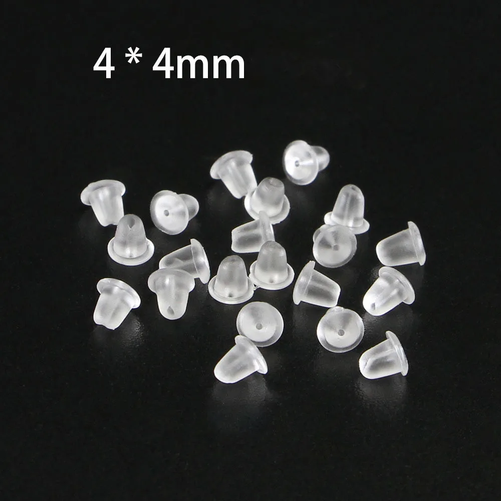 200 Pieces Clear Earring Backs Safety Rubber Bullet Earring Clutch Hypoallergenic