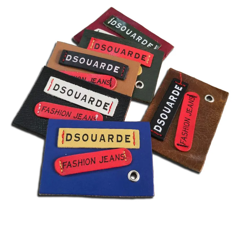 Hot Stamping Custom Logo Clothing Embossed Real Leather Label Patches PU leather Patches For Clothing ,Bracelet ,Jeans and Bags